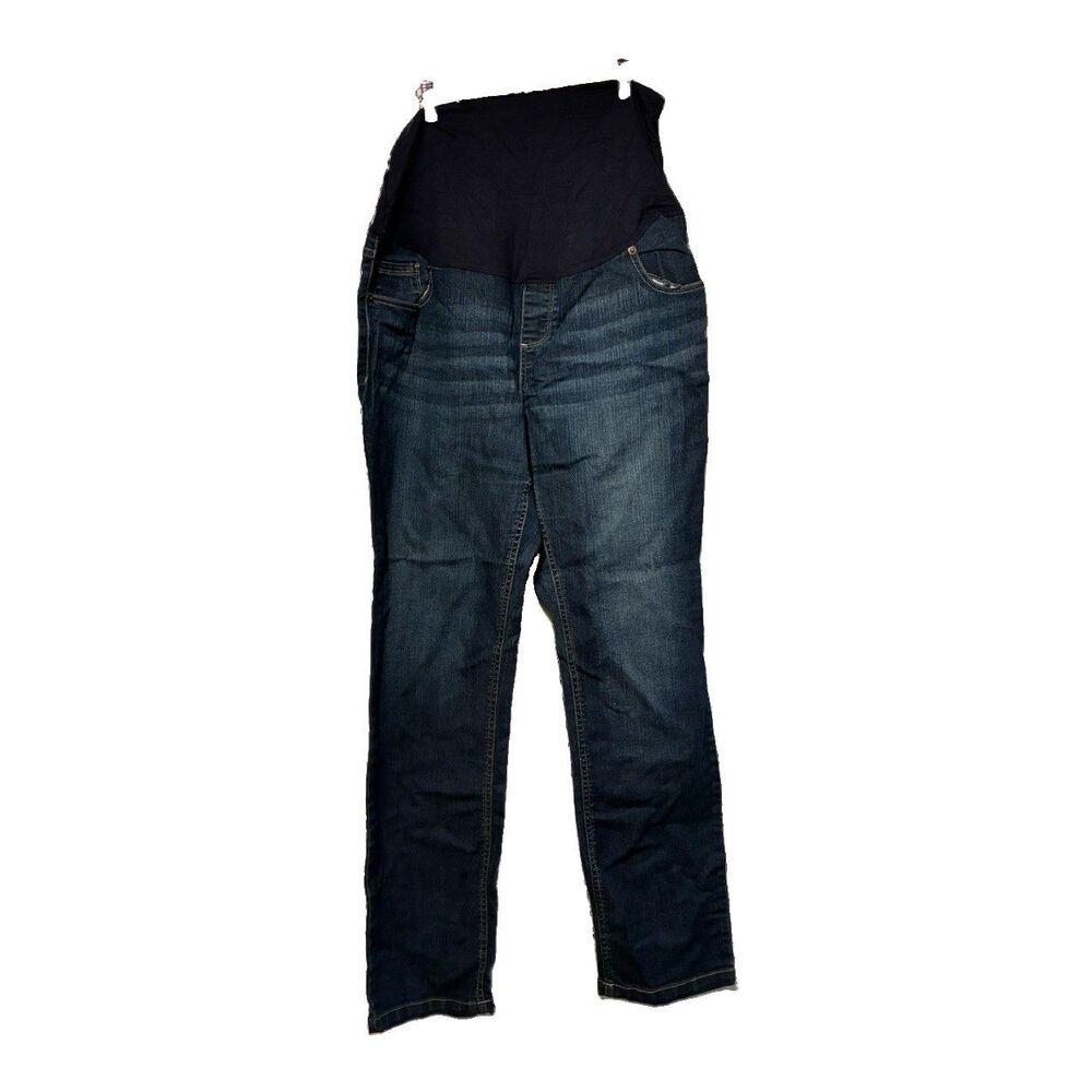 Great Expectations Maternity Jeans L/G 12-14 Dark Wash Straight Stretch Denim